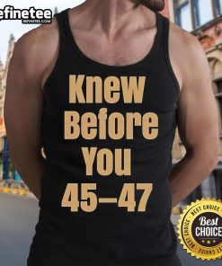 Official Knew Before You Escalator Truth tank top featuring a bold graphic design for trendy casual wear.