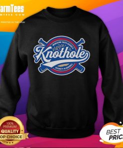 Official Knothole sweatshirt featuring logo promoting youth access and diversity in baseball, ideal for fans and supporters.