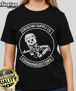 Alt Text: Official Kruschiki Supply Co x Kommandostore Skeleton Ladies Tee featuring a stylish skeleton graphic on a trendy shirt.