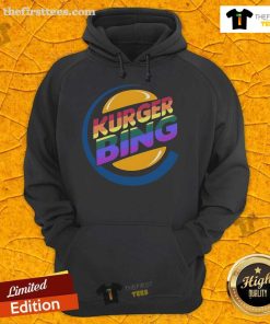 Official Kurger Bing LGBTQ Logo Hoodie featuring vibrant colors and inclusive design for pride and equality.