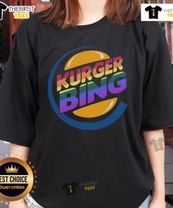 Official Kurger Bing LGBTQ logo on a stylish ladies tee, celebrating diversity and inclusion in fashion.