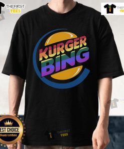 Official Kurger Bing LGBTQ Logo T-Shirt featuring vibrant colors and bold design, perfect for pride celebrations.