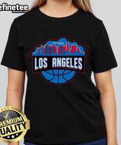 Official LA Clippers basketball city-inspired style 2025 ladies tee featuring vibrant team colors and stylish design.