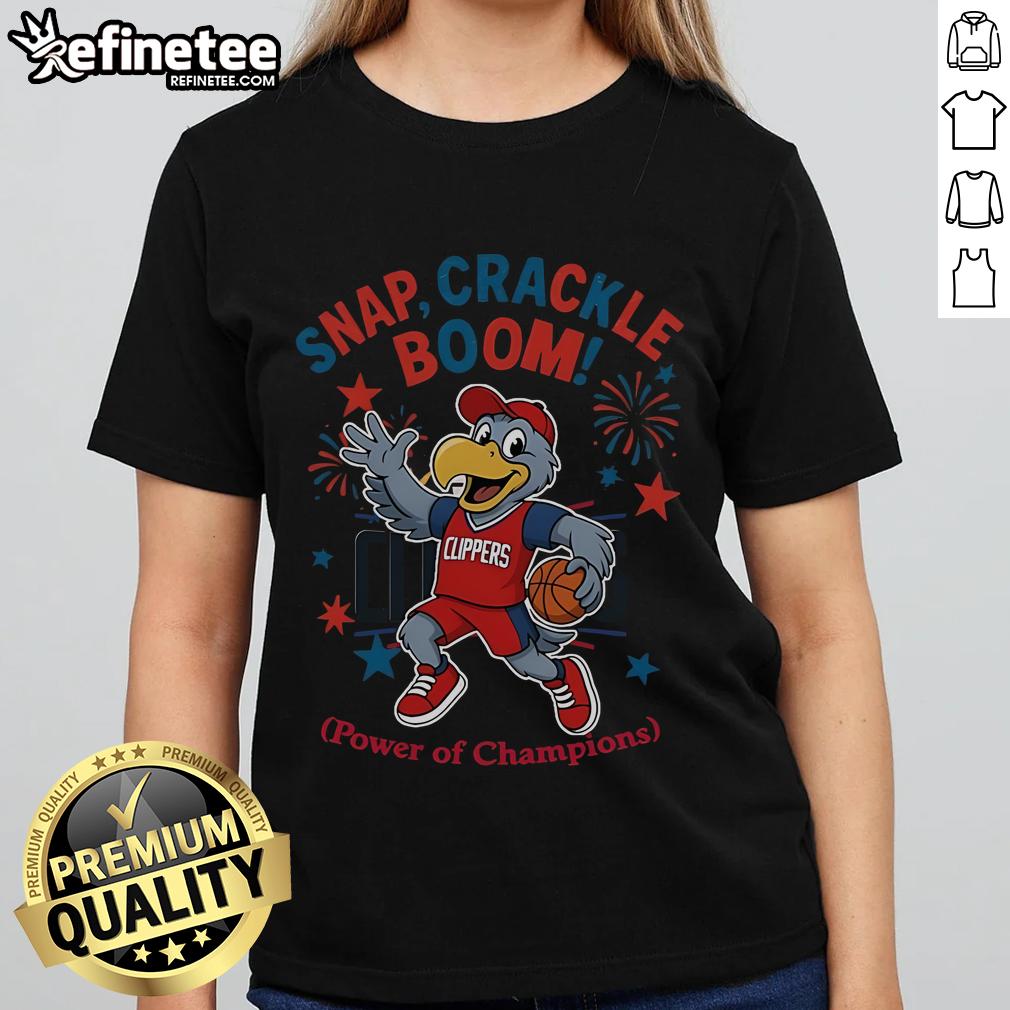 Official LA Clippers Snap Crackle Boom Power Of Champions Indepencence Day Ladies-Tee Official LA Clippers Snap Crackle Boom tee for ladies featuring Independence Day design, perfect for champions and fans.