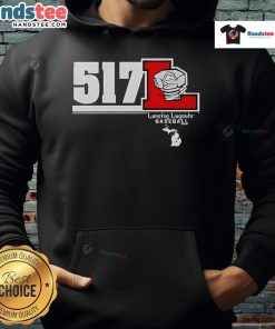 Official Lansing Lugnuts 517 Hoodie in navy with logo, perfect for fans and cozy game day attire.