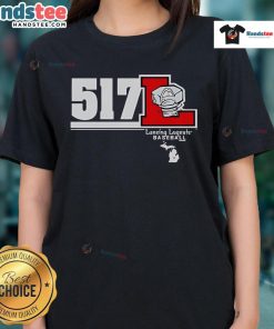 Official Lansing Lugnuts 517 Ladies Tee featuring a stylish design perfect for baseball fans and casual wear.