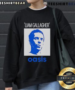 Official Liam Gallagher Oasis portrait sweatshirt featuring the iconic musician in a stylish design.