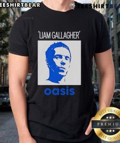Official Liam Gallagher Oasis portrait t-shirt featuring a striking graphic of the iconic musician for fans and collectors.