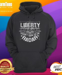 Official Liberty Doesn't Show Up On Radar Hoodie in black, featuring a stylish design and comfortable fit for casual wear.