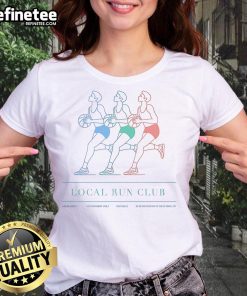 Official Local Run Club Ladies Tee for appointment-only basketball at 85 Christopher St, New York, NY - No Fouls Policy.