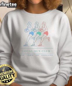 Official Local Run Club sweatshirt promoting No Fouls basketball at 85 Christopher St, New York, NY.