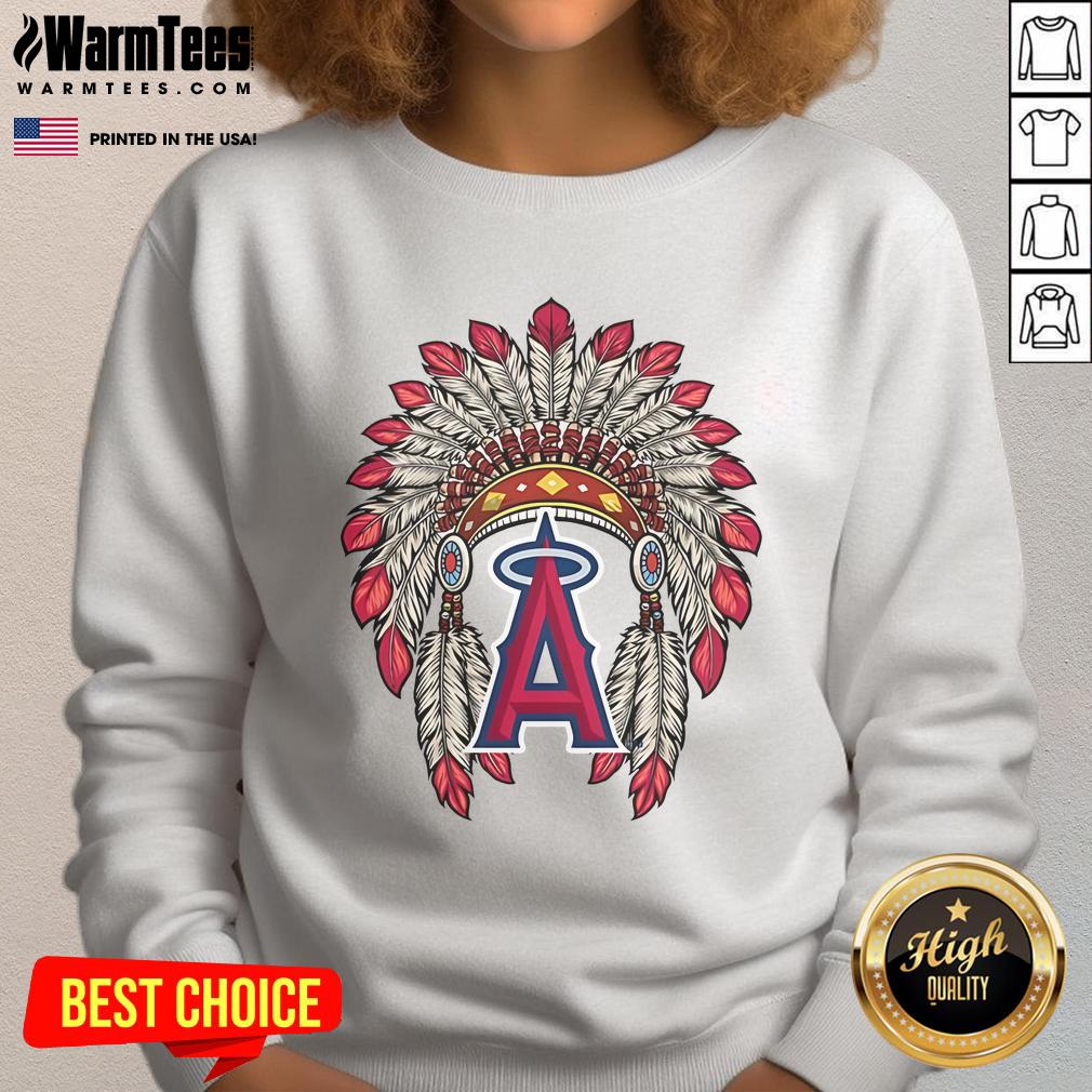 Official Los Angeles Angels Native American Logo Sweatshirt Official Los Angeles Angels Native American logo sweatshirt featuring vibrant team colors and unique design.
