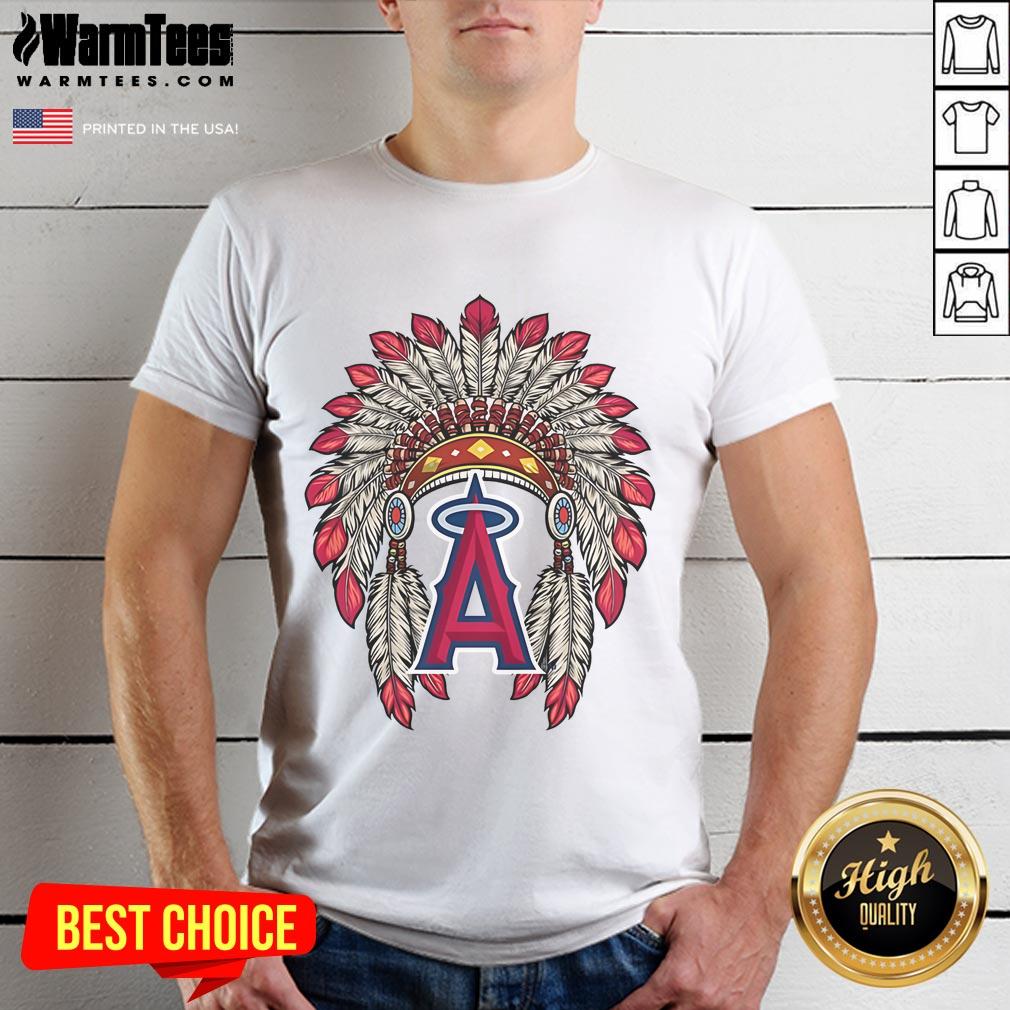Official Los Angeles Angels Native American Logo T Shirt Official Los Angeles Angels Native American Logo T-Shirt featuring vibrant colors and a unique design for fans.