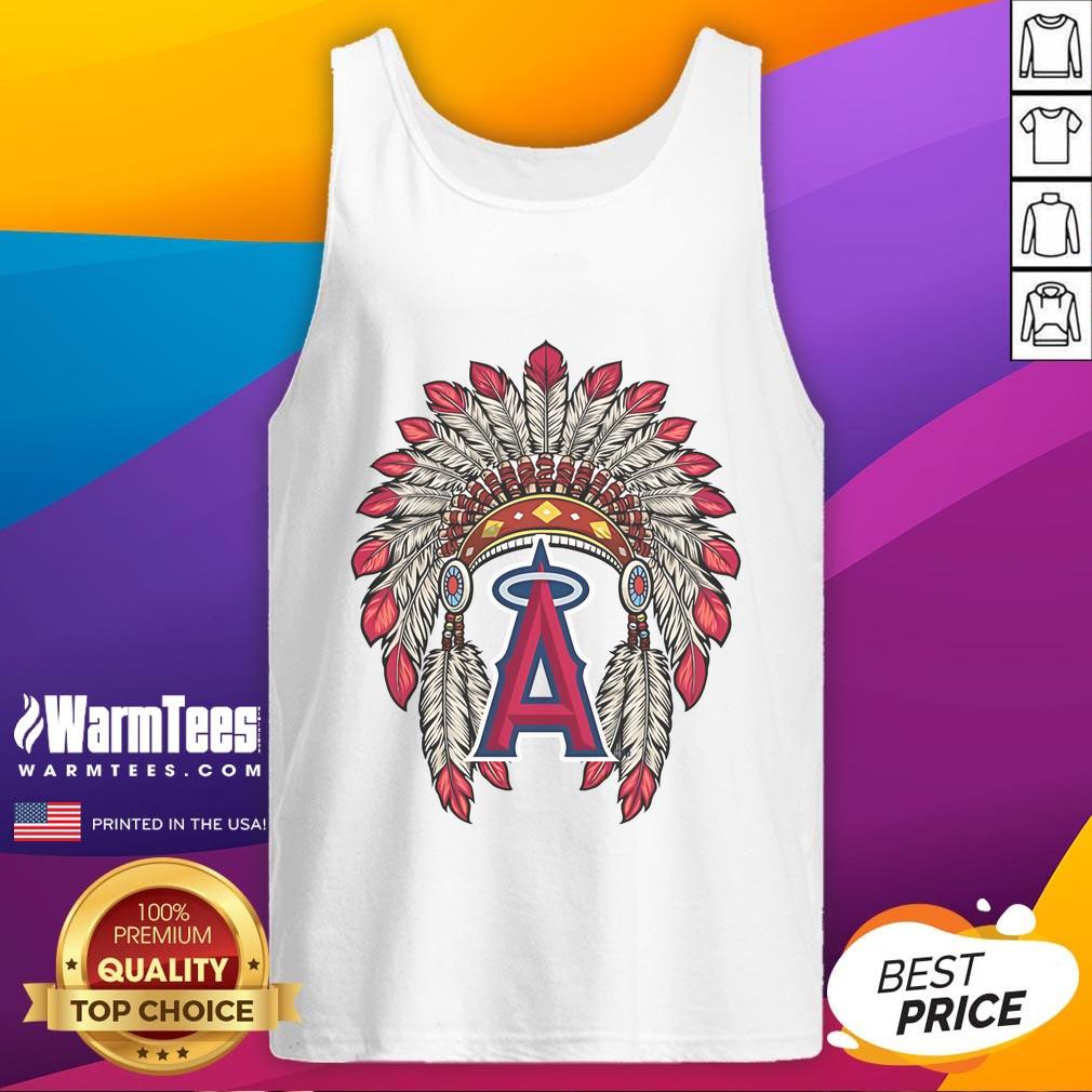 Official Los Angeles Angels Native American Logo Tank Top Official Los Angeles Angels Native American logo tank top featuring vibrant design and team spirit for fans.