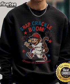 Official Los Angeles Angels Snap Crackle Boom sweatshirt for Independence Day, showcasing team spirit and festive design.