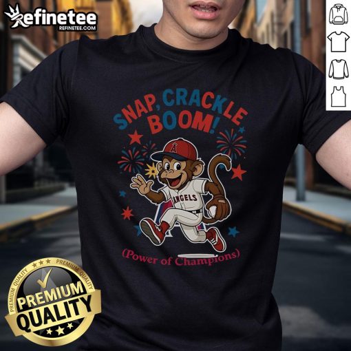 Official Los Angeles Angels Independence Day T-Shirt featuring Snap Crackle Boom design for champions and fans.