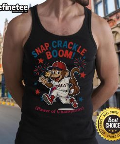 Alt Text: Official Los Angeles Angels Snap Crackle Boom Independence Day tank top featuring vibrant team colors and patriotic design.
