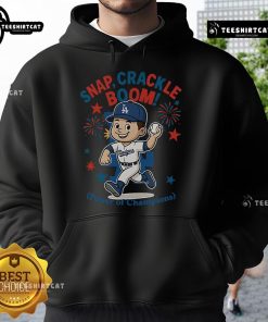 Alt Text: Official Los Angeles Dodgers Snap Crackle Boom hoodie for Independence Day, showcasing team spirit and style.