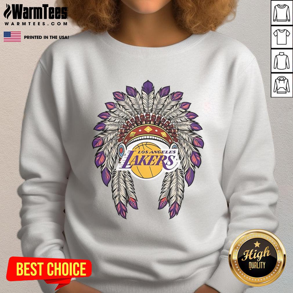Official Los Angeles Lakers Native American Logo Sweatshirt Official Los Angeles Lakers Native American logo sweatshirt featuring vibrant colors and unique design for fans.