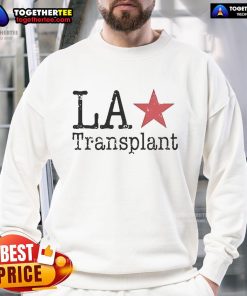 Official Los Angeles Transplant Sweatshirt in navy blue, showcasing a stylish design perfect for LA fans and newcomers.