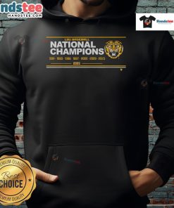 Official LSU Baseball 8x National Champions sign hoodie featuring vibrant team colors and championship graphics.