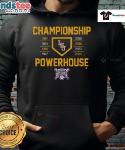 Official LSU Baseball Championship Powerhouse 2025 Hoodie in vibrant colors, perfect for fans and sportswear enthusiasts.