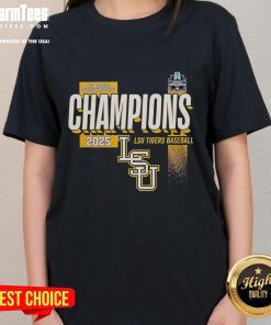 Official LSU Tigers 2025 Championship Limited Edition Ladies Tee showcasing vibrant team colors and stylish design.