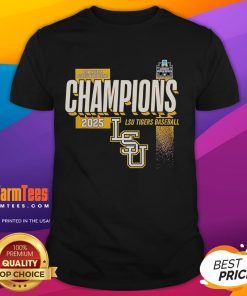 Alt Text: Official LSU Tigers 2025 Championship limited edition t-shirt featuring vibrant team colors and logo design.