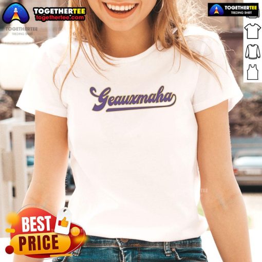 Official LSU Tigers Geauxmaha Ladies Tee featuring vibrant team colors and logo for passionate fans.