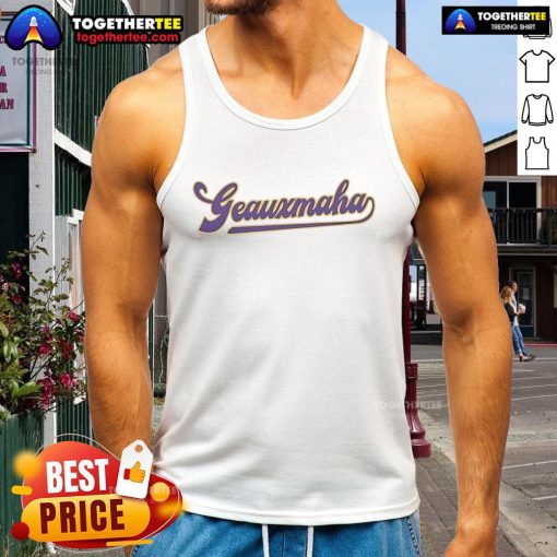 Official LSU Tigers Geauxmaha tank top featuring vibrant team colors and logo, perfect for game day and summer style.