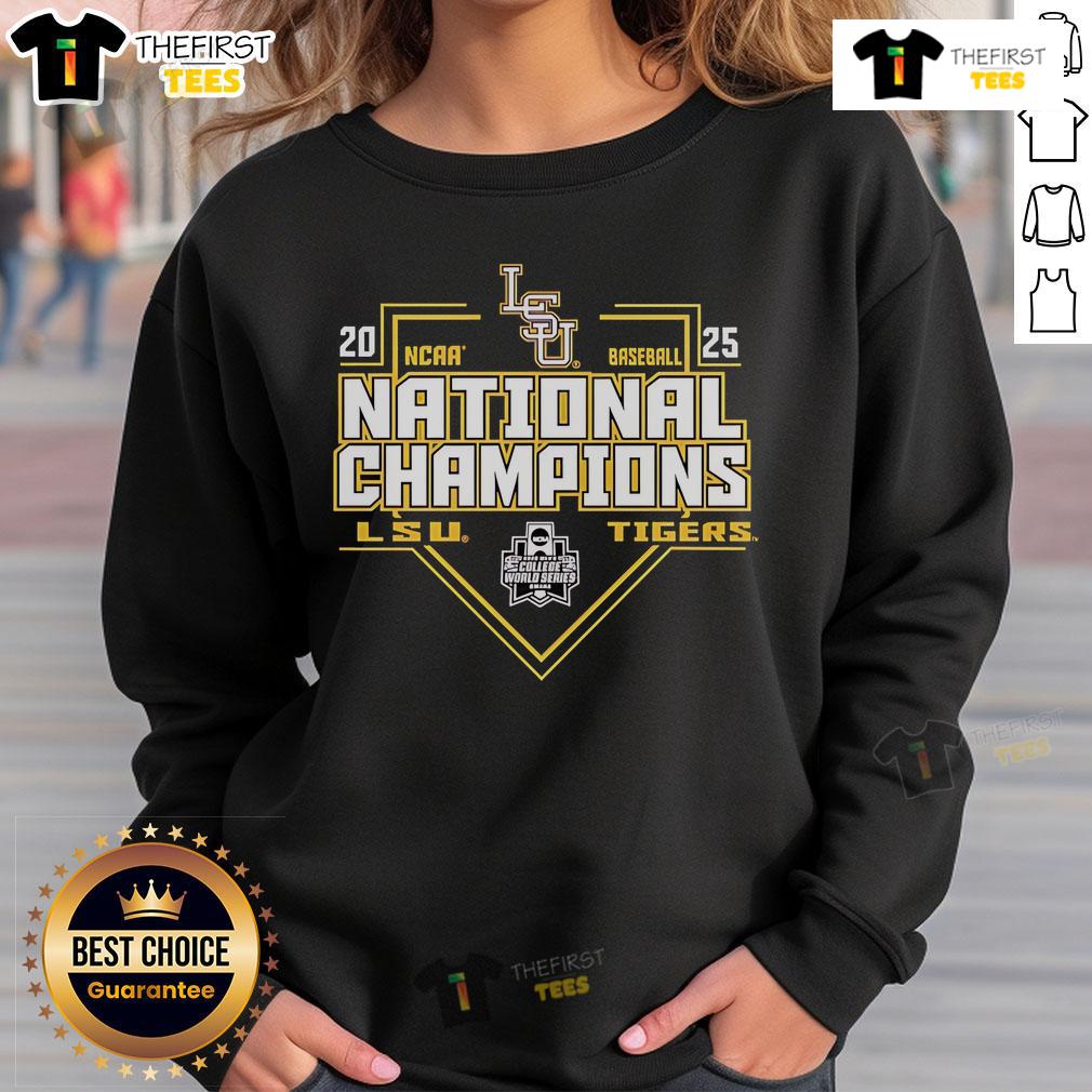 Official Lsu Tigers National Champions Baseball 2025 Sweatshirt Official LSU Tigers National Champions Baseball 2025 sweatshirt in purple and gold, perfect for fan apparel.