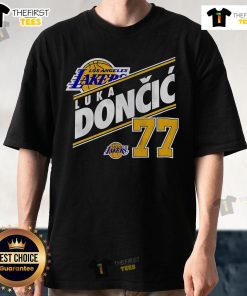 Alt Text: Official Luka Doni Los Angeles Lakers vintage t-shirt featuring unique graphics and stylish design for fans.