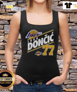Official Luka Doncic Los Angeles Lakers vintage tank top featuring player number 77, perfect for basketball fans.