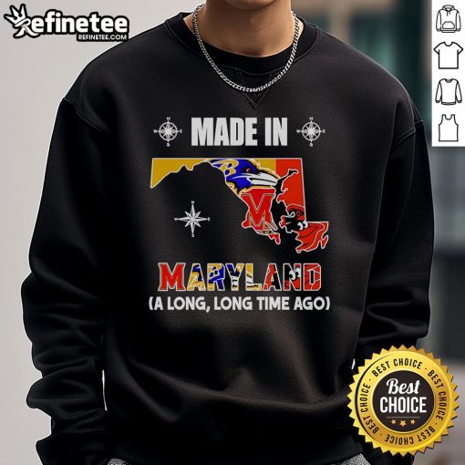 Official Made In Maryland sweatshirt featuring a vintage design, perfect for nostalgic fans of Maryland culture.