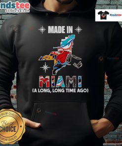 Alt Text: Official Made In Miami A Long Long Time Ago Hoodie featuring vibrant graphics and a comfortable fit for fans.