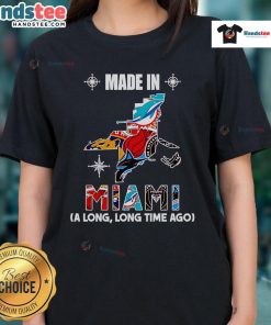 Official Made In Miami A Long Long Time Ago Ladies Tee featuring a stylish design perfect for Miami fans.
