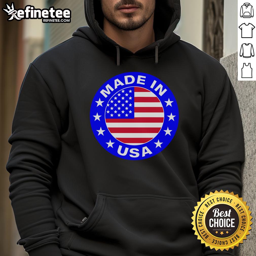 Official Made In The Usa Badge Hoodie Official Made In The USA Badge Hoodie featuring a stylish design and patriotic colors, perfect for showcasing American pride.
