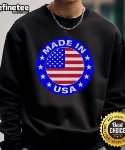 Official Made in the USA badge sweatshirt featuring a comfortable design and patriotic colors, perfect for casual wear.