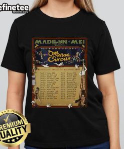 Alt Text: Official Madilyn Mei The One Man Circus 2025 Tour poster featuring Ladies Tee design and vibrant circus imagery.