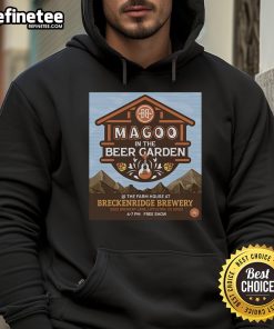 Official Magoo Tour 2025 hoodie featuring Breckenridge Brewery design, perfect for fans in Littleton, CO, June 22 event.