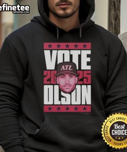 Official Matt Olson 2025 Vote Hoodie featuring bold design, perfect for supporters of Matt Olson's campaign.