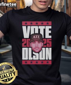 Official Matt Olson 2025 Vote T-Shirt featuring a bold design, perfect for supporters of Matt Olson's campaign.
