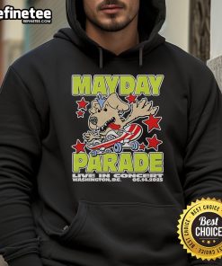 Alt Text: Official Mayday Parade live in concert hoodie from the Washington DC show on June 14, 2025, featuring vibrant design.