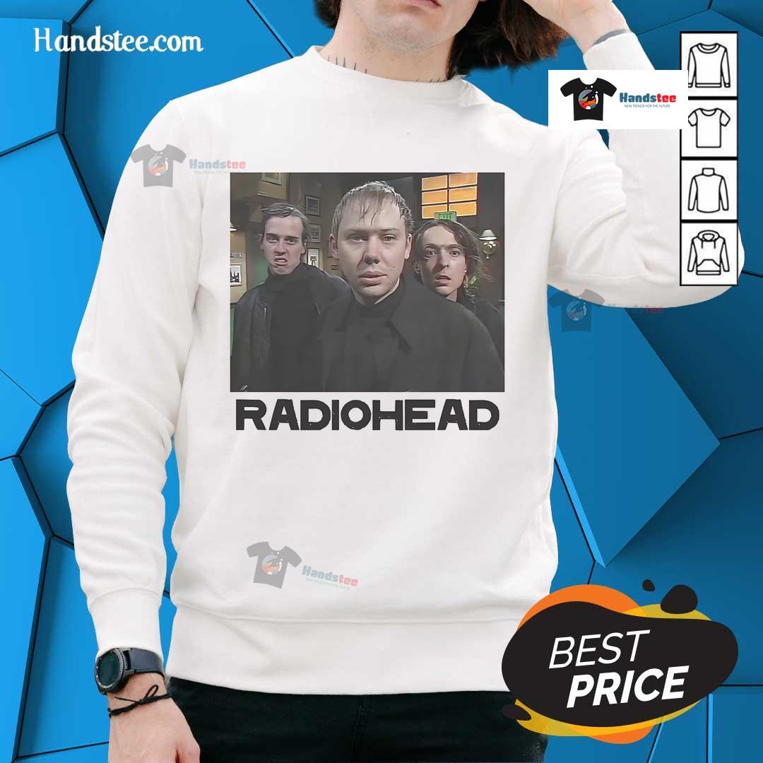 Official Mcpoyle Head Radio Head Sweatshirt Alt Text: Official McPoyle Head Radio Head Sweatshirt featuring unique design, perfect for fans of quirky apparel.