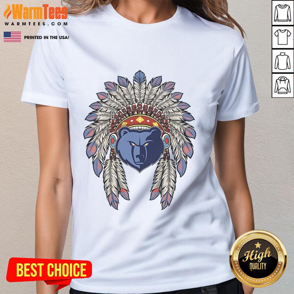 Official Memphis Grizzlies Native American Logo Ladies Tee Official Memphis Grizzlies Native American logo on a stylish ladies tee, perfect for fans and casual wear.