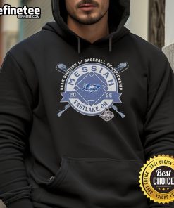 Official Messiah College NCAA Division III Baseball Championship hoodie, Eastlake, OH 2025, featuring team logo and colors.