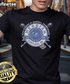Messiah College NCAA Division III Baseball Championship t-shirt, showcasing vibrant design for Eastlake, OH 2025 event.