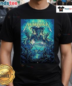Official Metallica M72 Atlanta venue poster at Mercedes Benz Stadium for World Tour T-Shirt design.