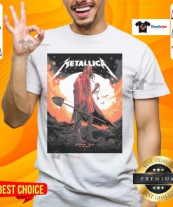 Alt Text: Official Metallica M72 Houston Texas Tour 2025 T-Shirt featuring iconic band logo and vibrant design for fans.