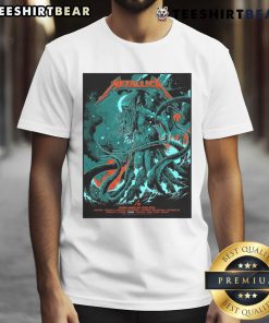 Official Metallica M72 Tampa 2025 poster T-shirt featuring Raymond James Stadium design in vibrant colors.